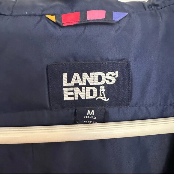 Lands end rainbow square winter coat Y2K teens size medium 10-12 - Picture 5 of 5